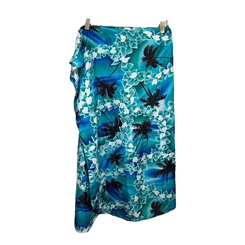 Hilo Hattieโs Vtg Hawaii Sarong Dress Cover Up Tropical Floral Skirt One Size OS